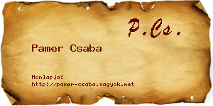 Pamer Csaba névjegykártya