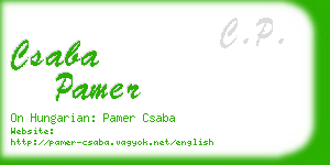 csaba pamer business card